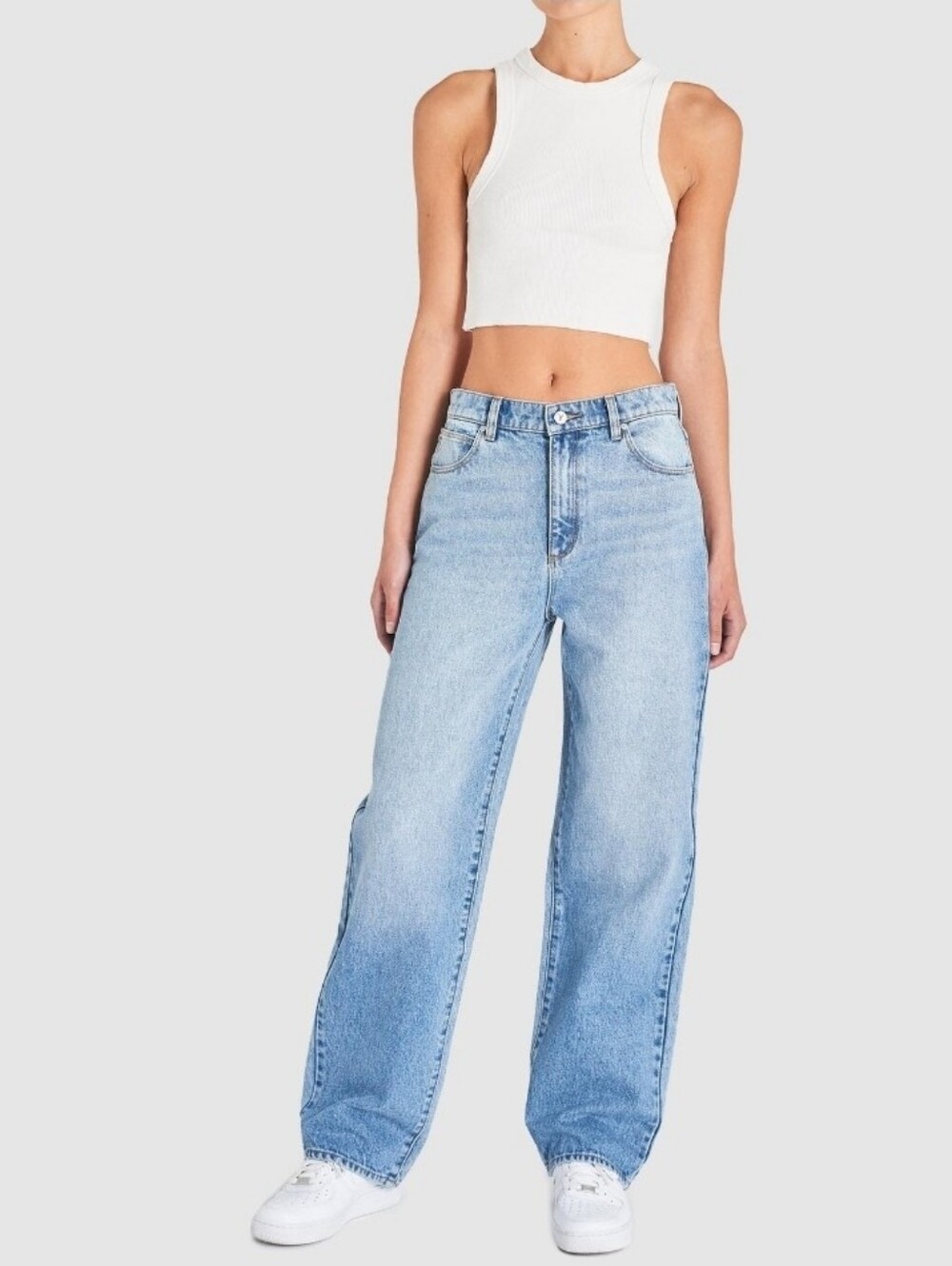 Abrand A Slouch Jeans Light Blue Straight Leg. Size 25